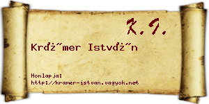 Krámer István névjegykártya